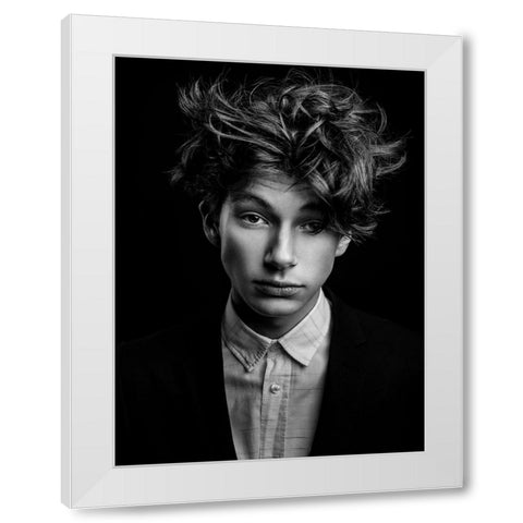 Sebastian White Modern Wood Framed Art Print by Krystynek MQEP, Martin