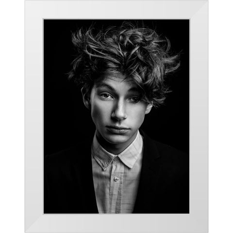 Sebastian White Modern Wood Framed Art Print by Krystynek MQEP, Martin