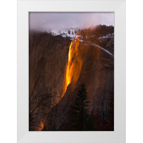 Fire Fall 2 White Modern Wood Framed Art Print by Kim, Eunice