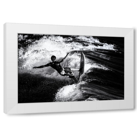 Surf 8 White Modern Wood Framed Art Print by Della Latta, Massimo