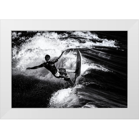 Surf 8 White Modern Wood Framed Art Print by Della Latta, Massimo