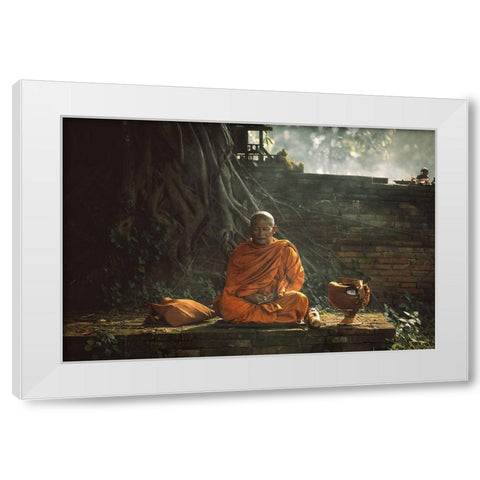 No.17 White Modern Wood Framed Art Print by M, Adirek