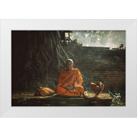 No.17 White Modern Wood Framed Art Print by M, Adirek