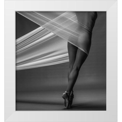 Balance White Modern Wood Framed Art Print by Jan Dyb, Malvin