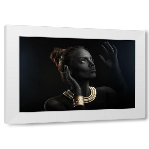 Sofia White Modern Wood Framed Art Print by Dzodan, Bojan