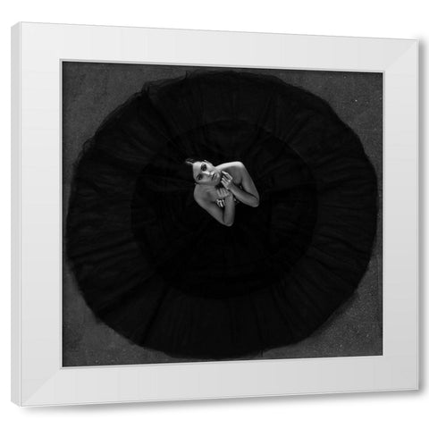 Black Swan White Modern Wood Framed Art Print by Krystynek MQEP, Martin