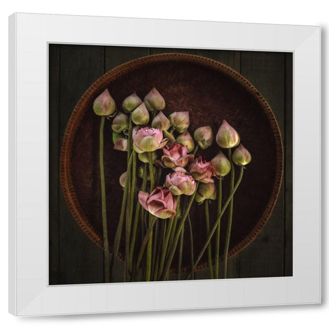 No.18 White Modern Wood Framed Art Print by M, Adirek