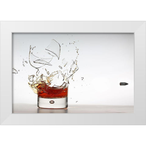 Shot Of Whisky White Modern Wood Framed Art Print by Augusteijn, Lex