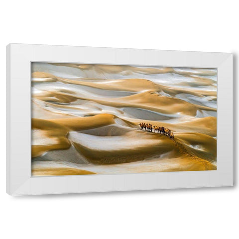 Desert Winter White Modern Wood Framed Art Print by Zhu, Hua