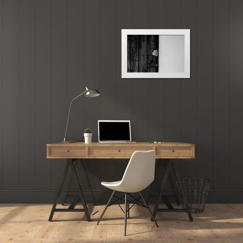 Hand On Door White Modern Wood Framed Art Print by Schuster, Inge