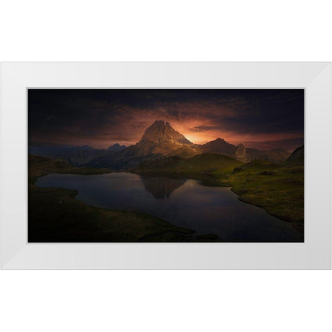 Farewell Of The Day White Modern Wood Framed Art Print by Garcia, Alejandro