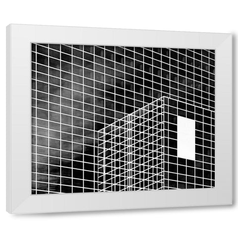 The White Rectangle White Modern Wood Framed Art Print by Van Son, Greetje