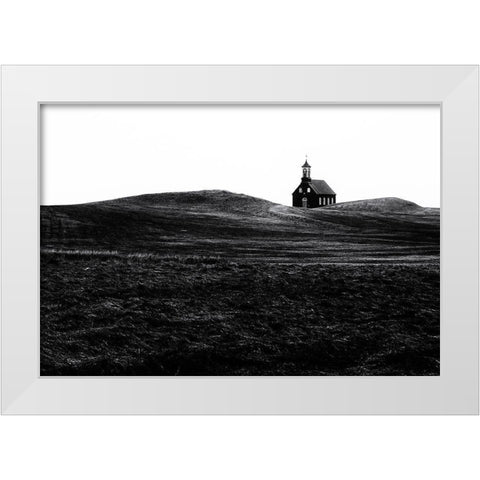 Black Chapel White Modern Wood Framed Art Print by Oncete, Julien