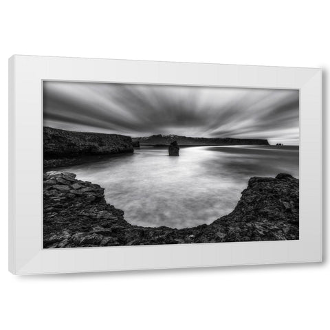 Hard Wind White Modern Wood Framed Art Print by Ruiz Dueso, Jorge