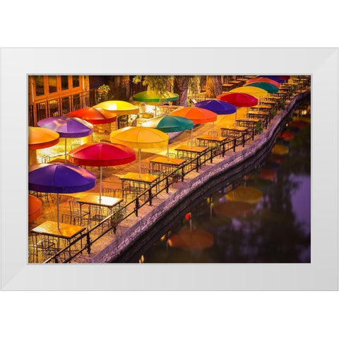San Antonio River Walk White Modern Wood Framed Art Print by Zheng, Michael