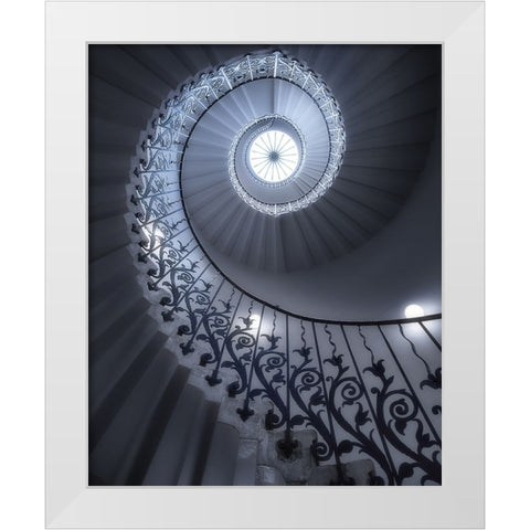 Tulip Stairs White Modern Wood Framed Art Print by Cuomo, Massimo