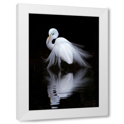 Watching White Modern Wood Framed Art Print by Li, Ben
