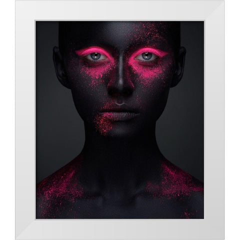 Pink White Modern Wood Framed Art Print by Malikov, Alex