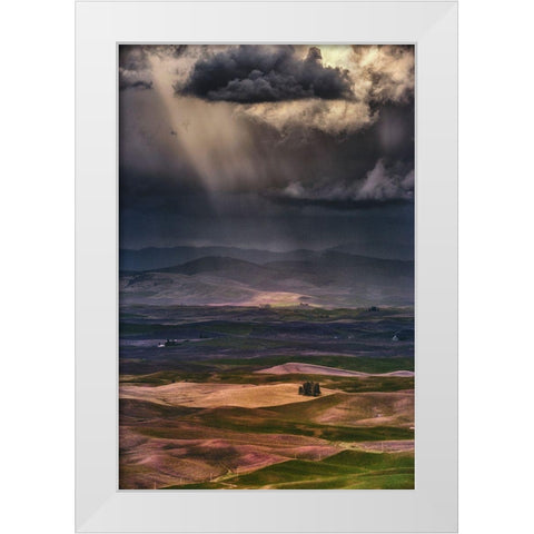 Rain Clouds White Modern Wood Framed Art Print by Jacobs, Lydia