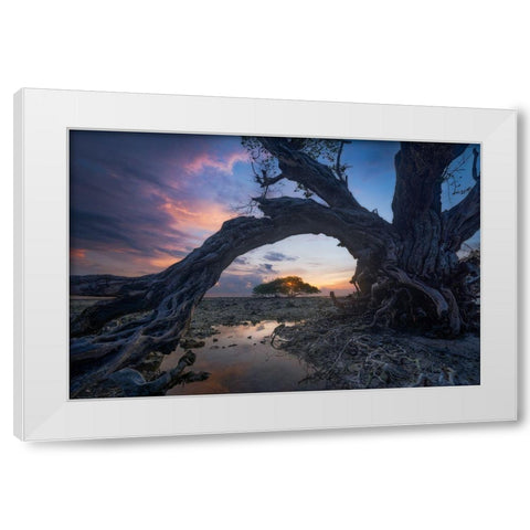 Dry White Modern Wood Framed Art Print by Rizal, Ade