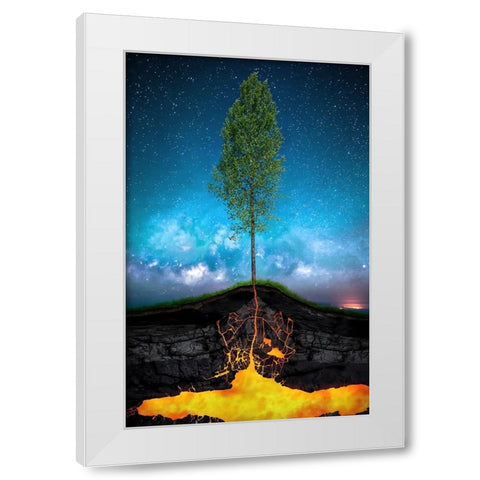 Emerging Spring White Modern Wood Framed Art Print by Bernardino Coelho, Antonio