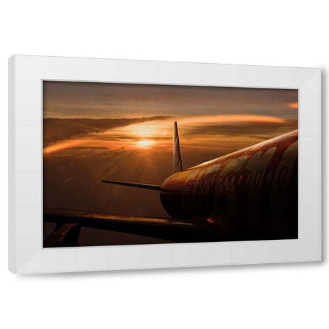 Out Of The Flight White Modern Wood Framed Art Print by Khemkum, Ekkachai