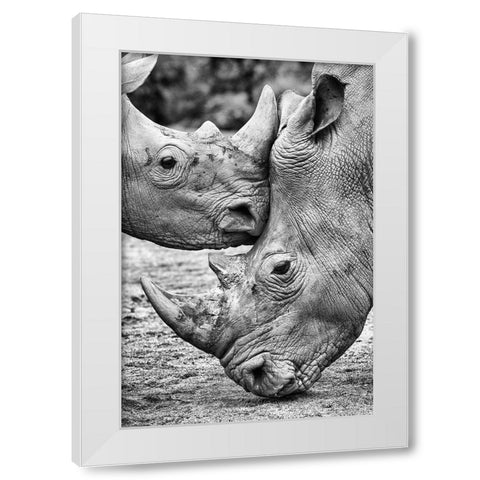 Face To Face White Modern Wood Framed Art Print by Concepcion Alvarado, Jesus