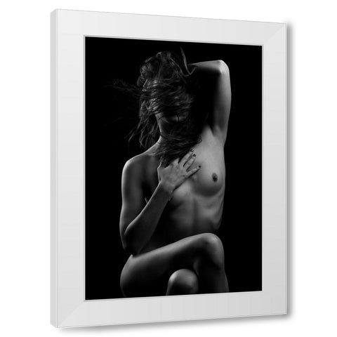 Sensual Beauty White Modern Wood Framed Art Print by Krystynek MQEP, Martin
