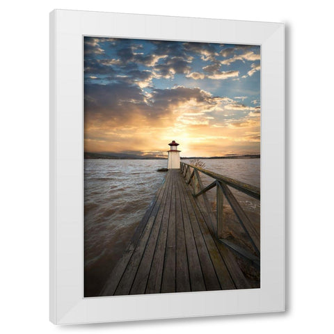 Enlightened White Modern Wood Framed Art Print by Lindsten, Christian