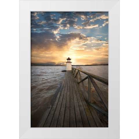 Enlightened White Modern Wood Framed Art Print by Lindsten, Christian