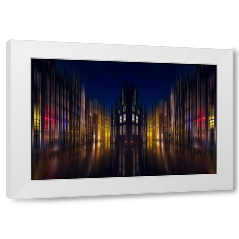 Our House In The Middle Of The Street White Modern Wood Framed Art Print by Kierek, Stefan