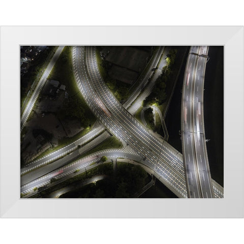 Untitled White Modern Wood Framed Art Print by Tetsurou, Kobayashi