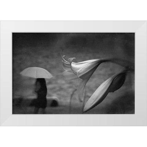 Untitled White Modern Wood Framed Art Print by Tsuchida, Teruhiko