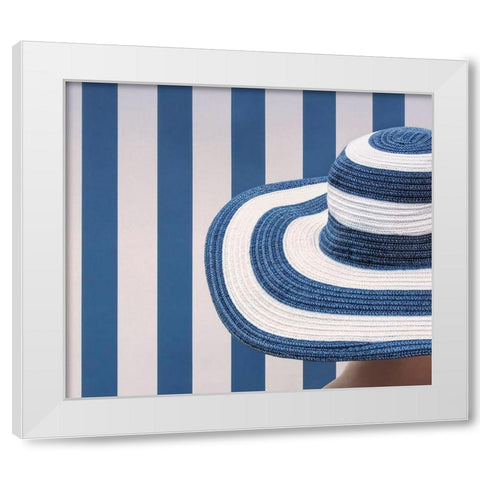 Blue And White White Modern Wood Framed Art Print by Nitzschmann, Burghard