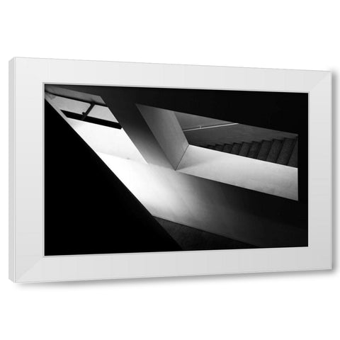 Light And Shadow Play White Modern Wood Framed Art Print by Alves, Fernando