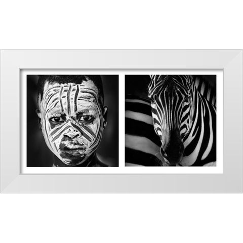 Mimetic White Modern Wood Framed Art Print by Beut, Jose