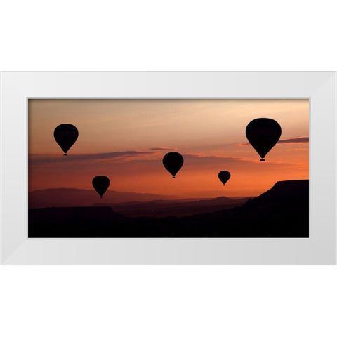 Balloons White Modern Wood Framed Art Print by Karci, Engin
