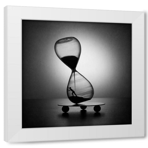 Stop The Time White Modern Wood Framed Art Print by Ivanova, Victoria