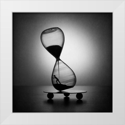 Stop The Time White Modern Wood Framed Art Print by Ivanova, Victoria