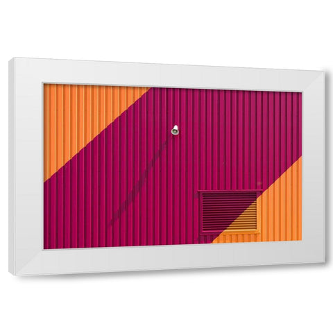 Orange Corners White Modern Wood Framed Art Print by Van Son, Greetje