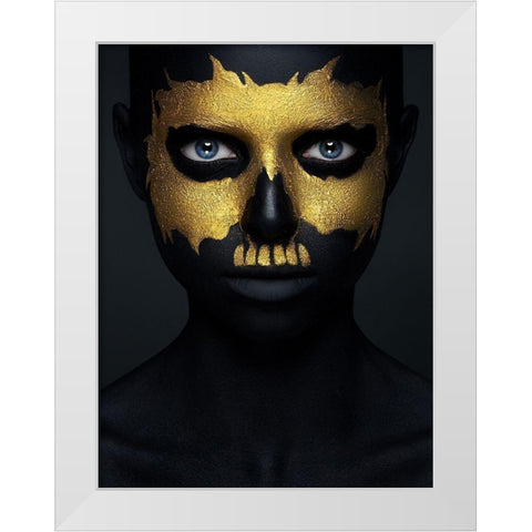 Gold Of The Dead. White Modern Wood Framed Art Print by Malikov, Alex
