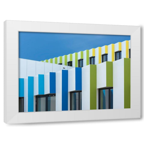Triple Facades White Modern Wood Framed Art Print by Van Son, Greetje