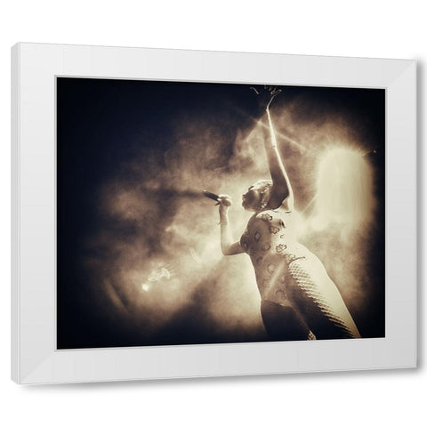 Joy #004 White Modern Wood Framed Art Print by Samuelsson, Anders
