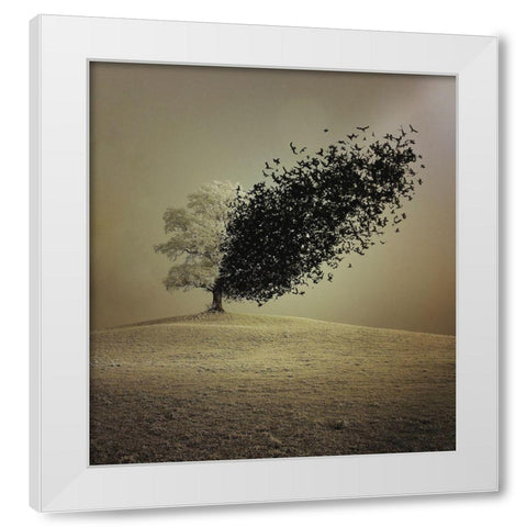 Last Hope White Modern Wood Framed Art Print by Badrnia, Radin