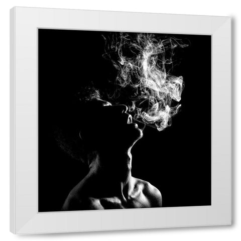 N/T White Modern Wood Framed Art Print by Medeiros, Paulo