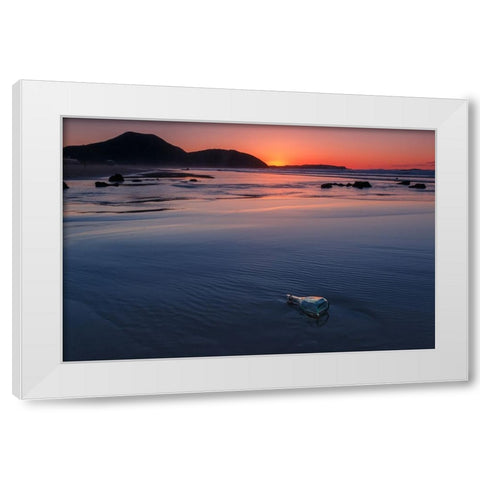 Message White Modern Wood Framed Art Print by Concepcion Alvarado, Jesus