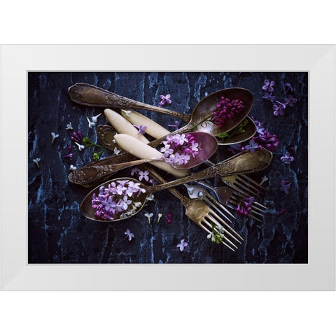 Spoonsaflowers White Modern Wood Framed Art Print by Karina, Aleksandrova