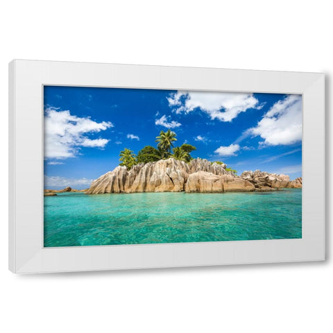 Dream Island White Modern Wood Framed Art Print by Dmowski, Bartosz