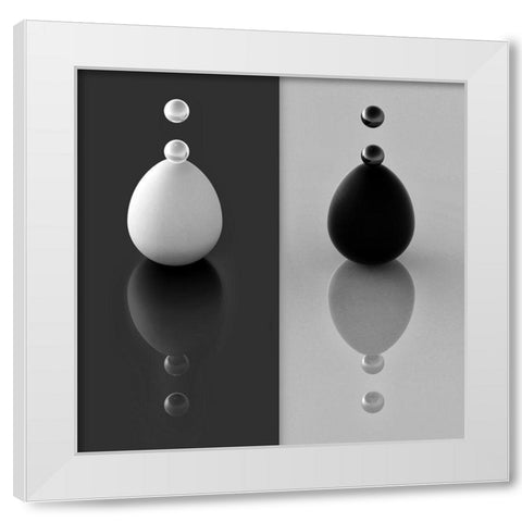 Yin Yang Eggs White Modern Wood Framed Art Print by Bunjamin, Antonyus
