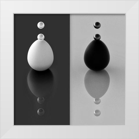Yin Yang Eggs White Modern Wood Framed Art Print by Bunjamin, Antonyus